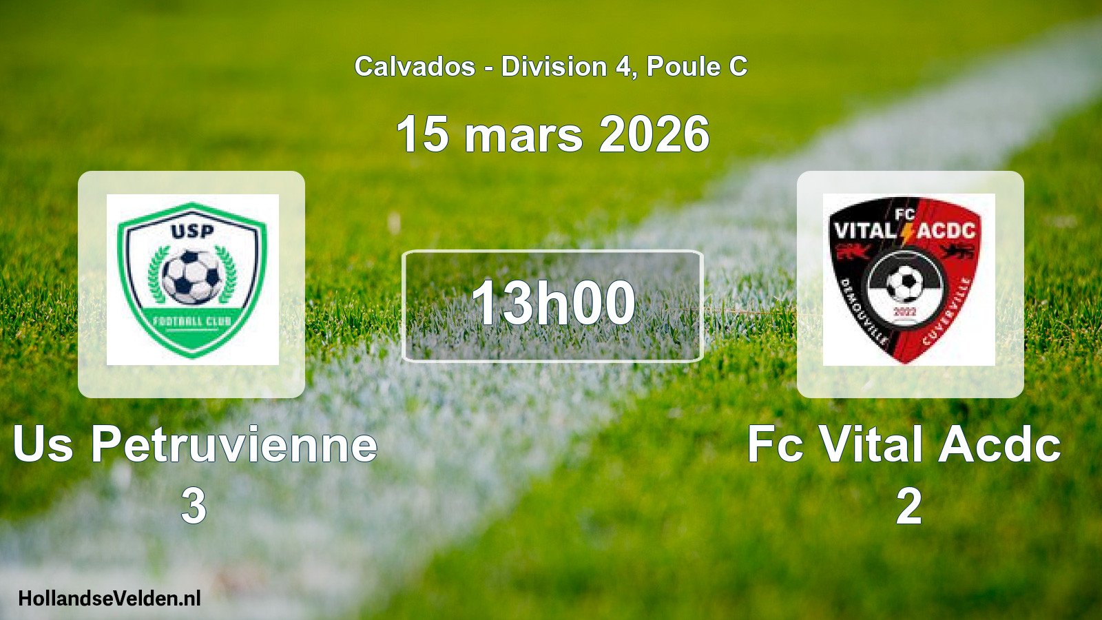 Scheduled Match: Us Petruvienne 3 - Fc Vital Acdc 2 (15 March 2026)