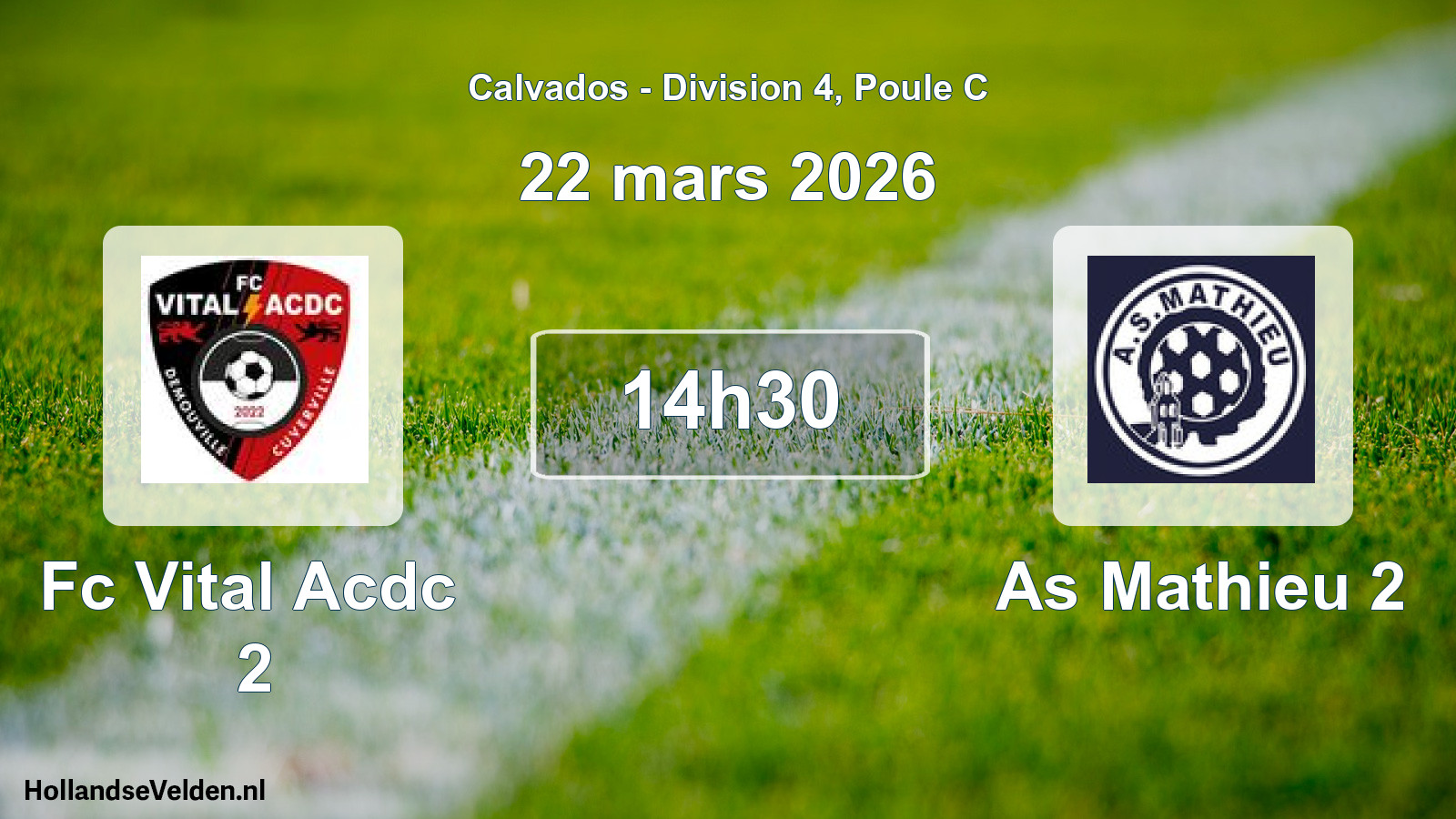 Geplande wedstrijd: Fc Vital Acdc 2 - As Mathieu 2 (22 mars 2026)