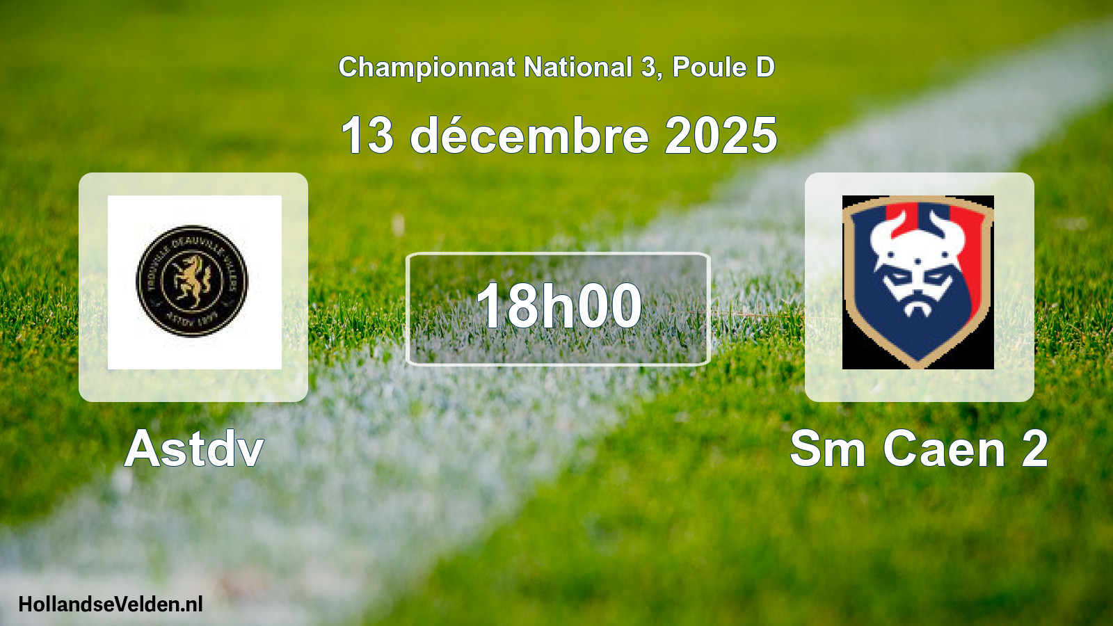 Geplande wedstrijd: Astdv - Sm Caen 2 (13 december 2025)