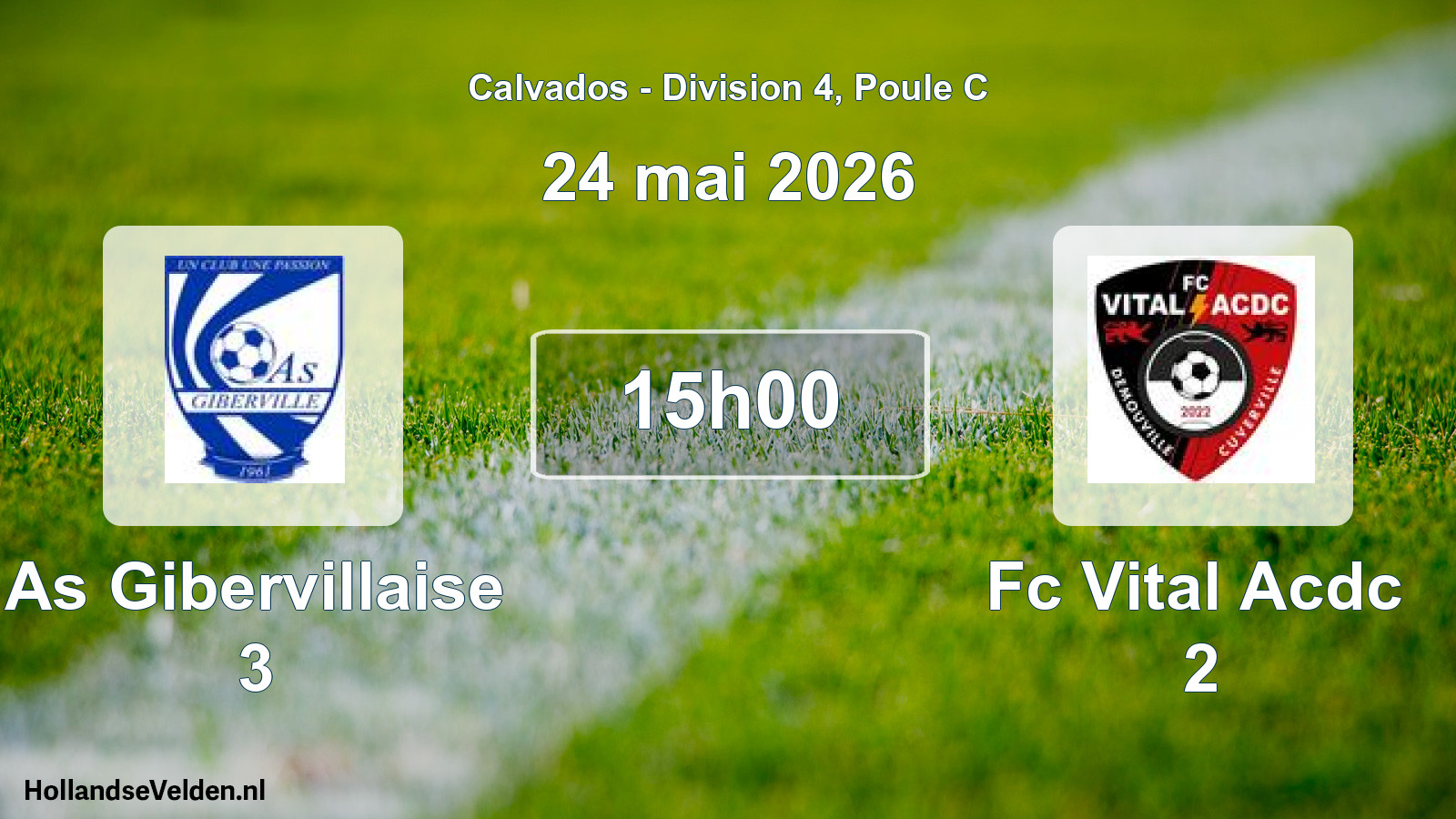 Geplande wedstrijd: As Gibervillaise 3 - Fc Vital Acdc 2 (24 mei 2026)