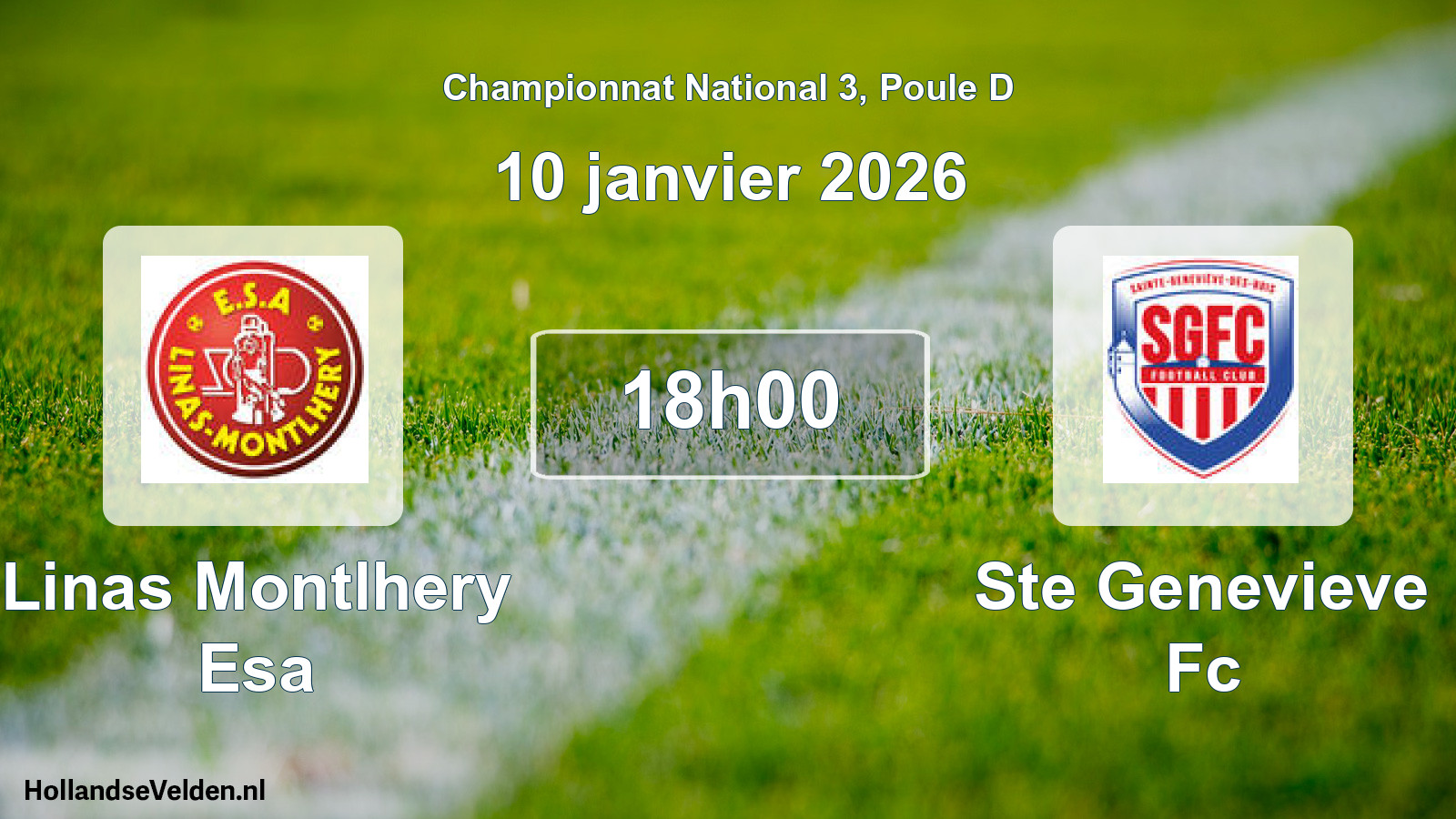 Geplande wedstrijd: Linas Montlhery Esa - Ste Genevieve Fc (10 januari 2026)