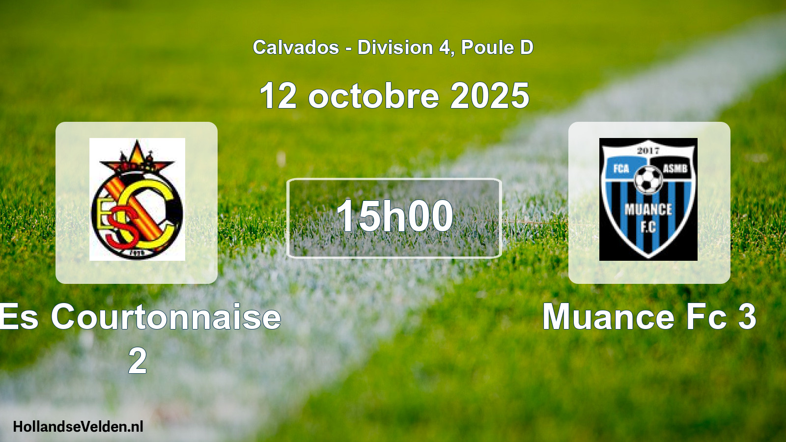 Geplande wedstrijd: Es Courtonnaise 2 - Muance Fc 3 (12 octobre 2025)