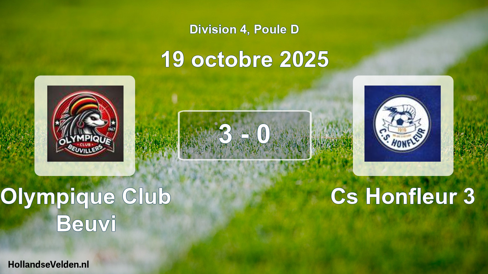 Total number of matches played: Olympique Club Beuvi - Cs Honfleur 3 3 - 0 (19 October 2025)