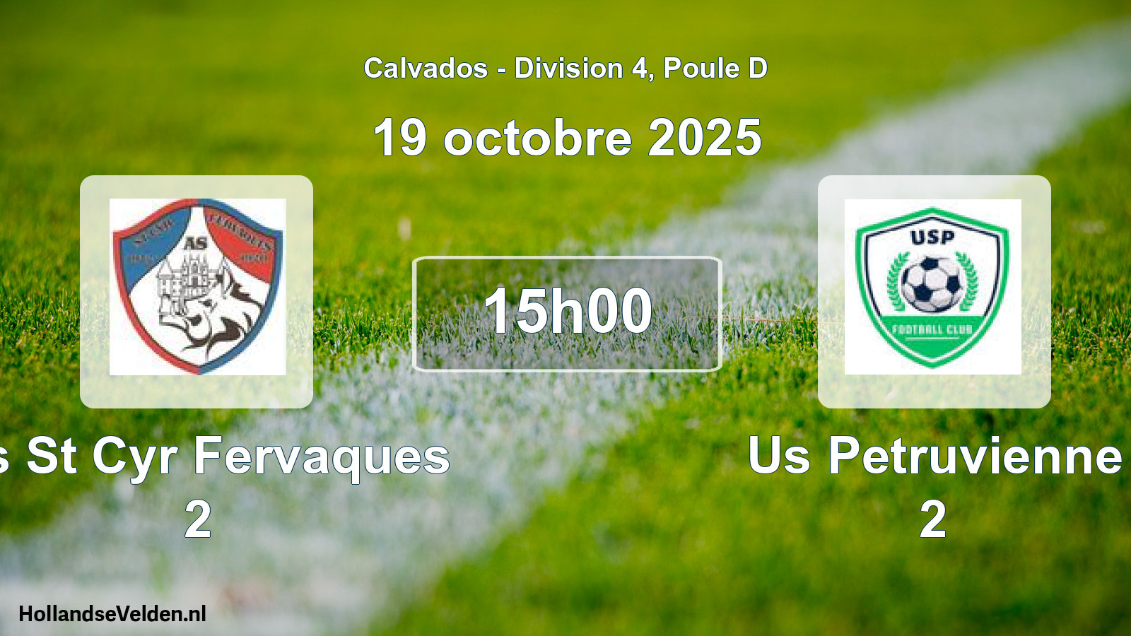 Geplande wedstrijd: As St Cyr Fervaques 2 - Us Petruvienne 2 (19 oktober 2025)