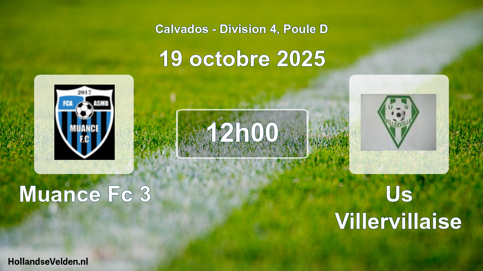 Geplande wedstrijd: Muance Fc 3 - Us Villervillaise (19 oktober 2025)