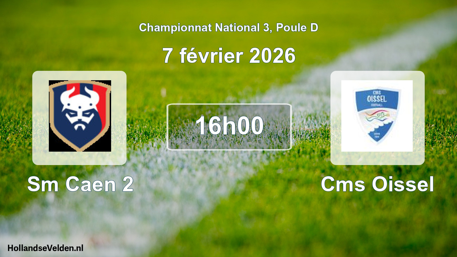 Geplande wedstrijd: Sm Caen 2 - Cms Oissel (7 février 2026)
