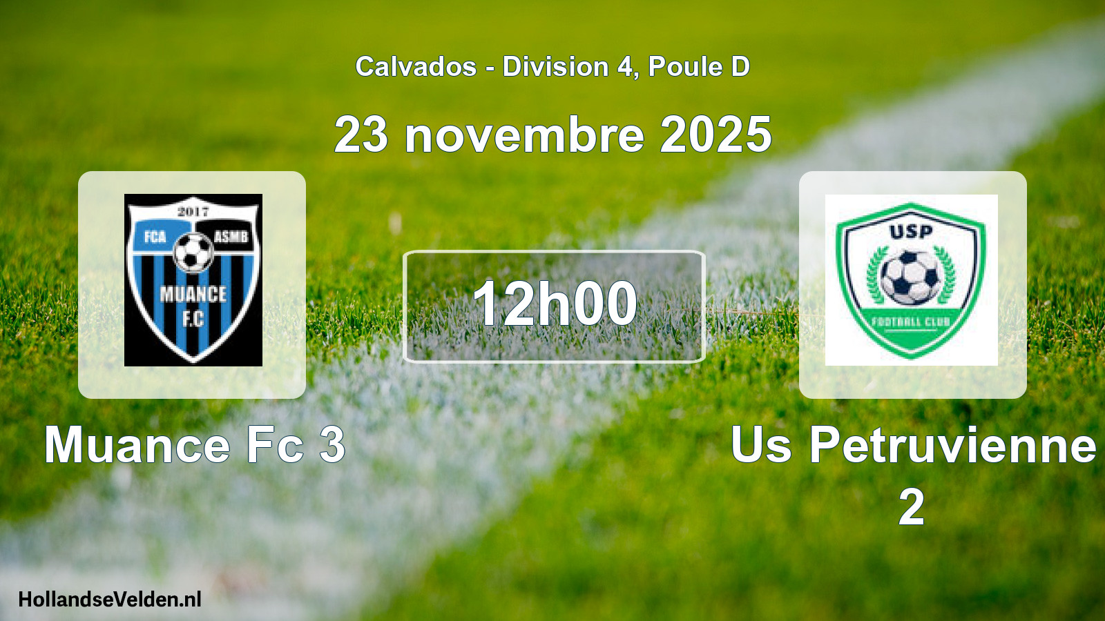 Geplande wedstrijd: Muance Fc 3 - Us Petruvienne 2 (23 november 2025)