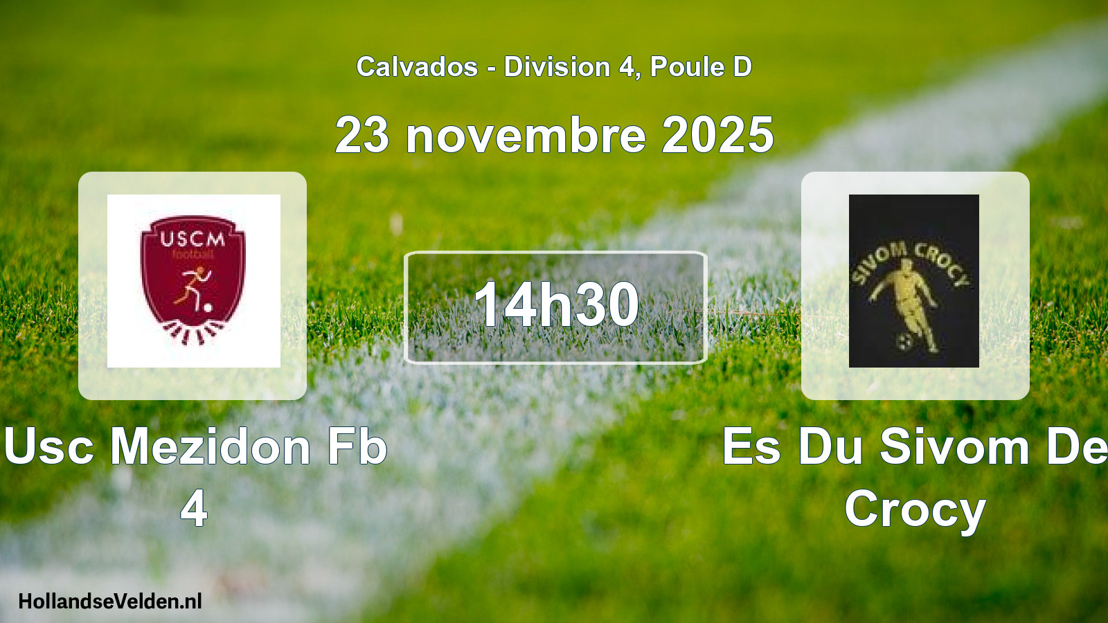 Geplande wedstrijd: Usc Mezidon Fb 4 - Es Du Sivom De Crocy (23 novembre 2025)
