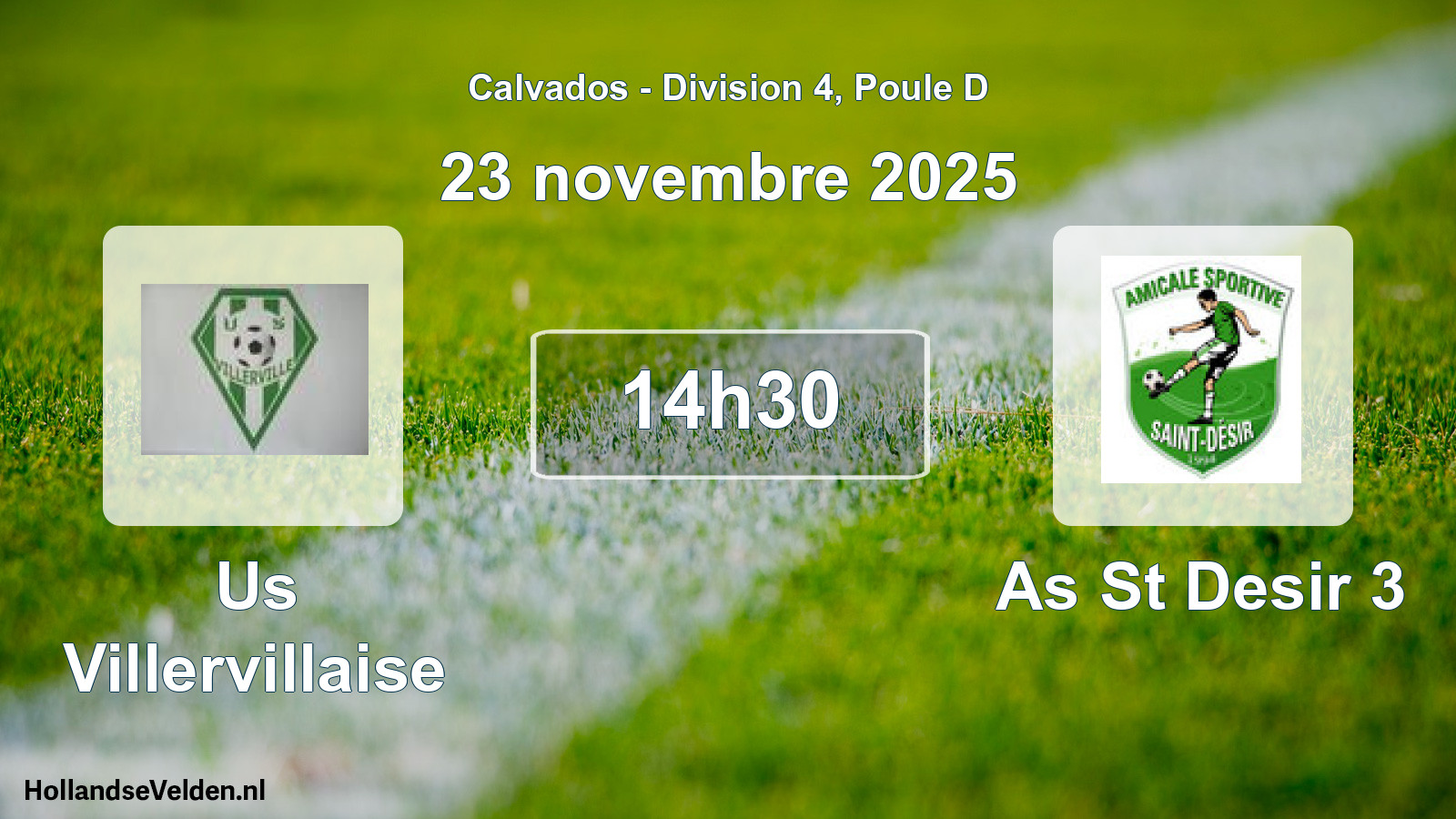 Geplande wedstrijd: Us Villervillaise - As St Desir 3 (23 november 2025)