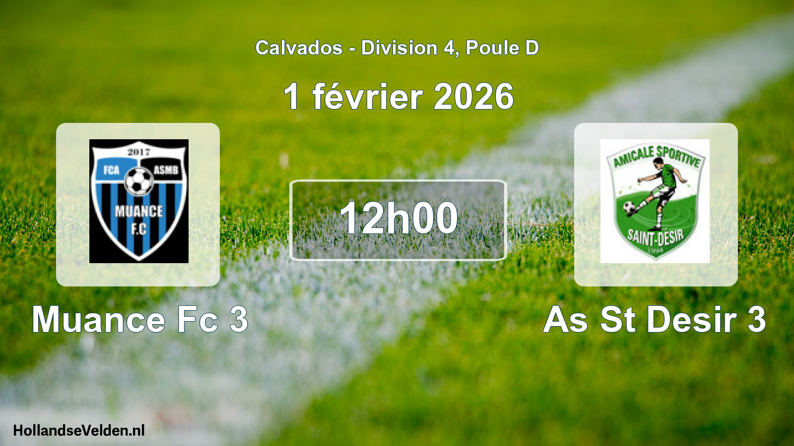 Scheduled Match: Muance Fc 3 - As St Desir 3 (1 February 2026)