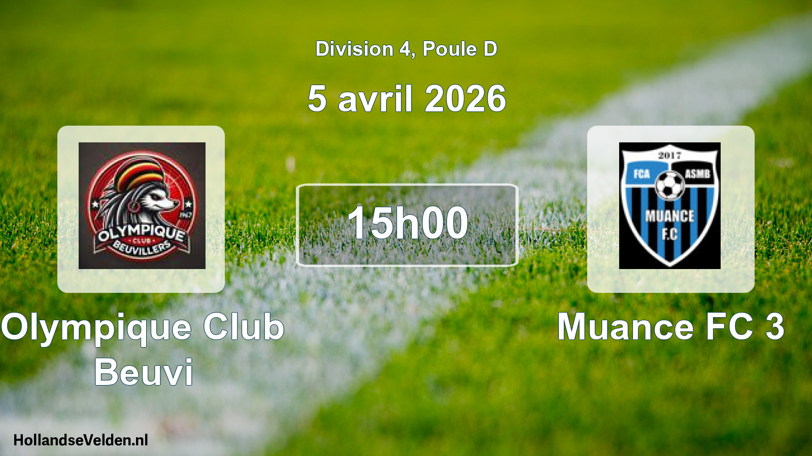 Scheduled Match: Olympique Club Beuvi - Muance FC 3 (5 April 2026)