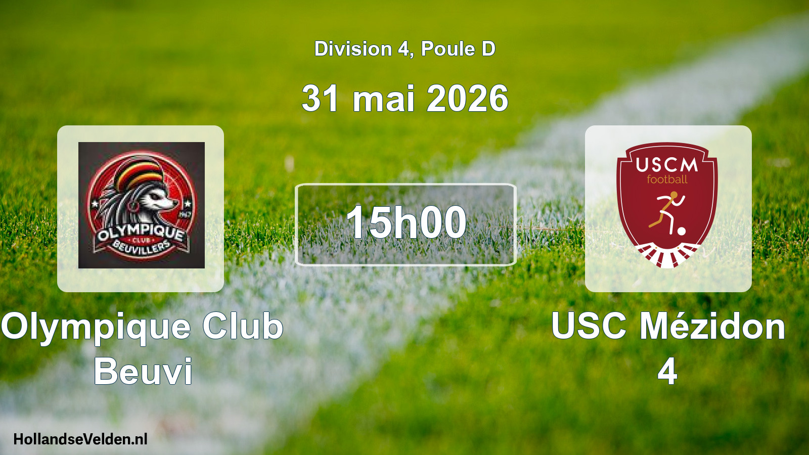 Match programmé: Olympique Club Beuvi - USC Mézidon 4 (31 mai 2026)