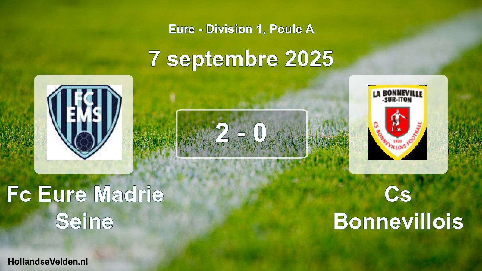 Total number of matches played: Fc Eure Madrie Seine - Cs Bonnevillois 2 - 0 (7 September 2025)