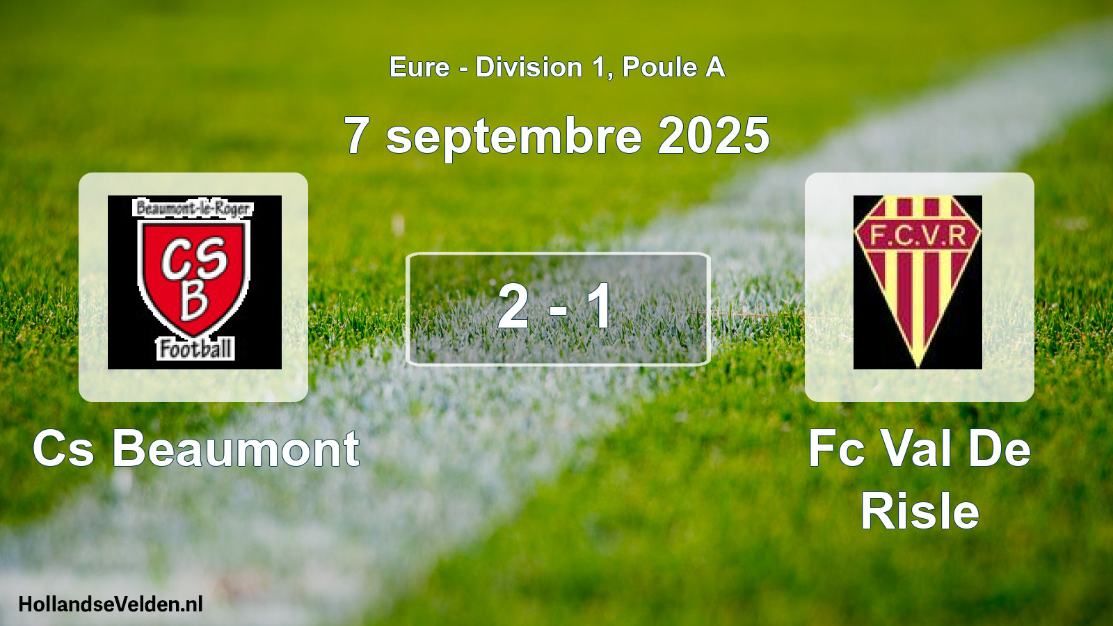 Gespeelde wedstrijd: Cs Beaumont - Fc Val De Risle 2 - 1 (7 septembre 2025)