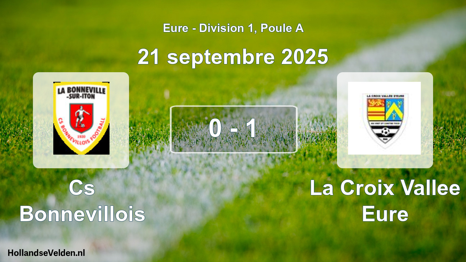 Gespeelde wedstrijd: Cs Bonnevillois - La Croix Vallee Eure 0 - 1 (21 septembre 2025)