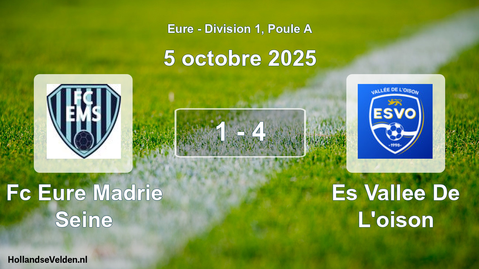 Gespeelde wedstrijd: Fc Eure Madrie Seine - Es Vallee De L'oison 1 - 4 (5 oktober 2025)