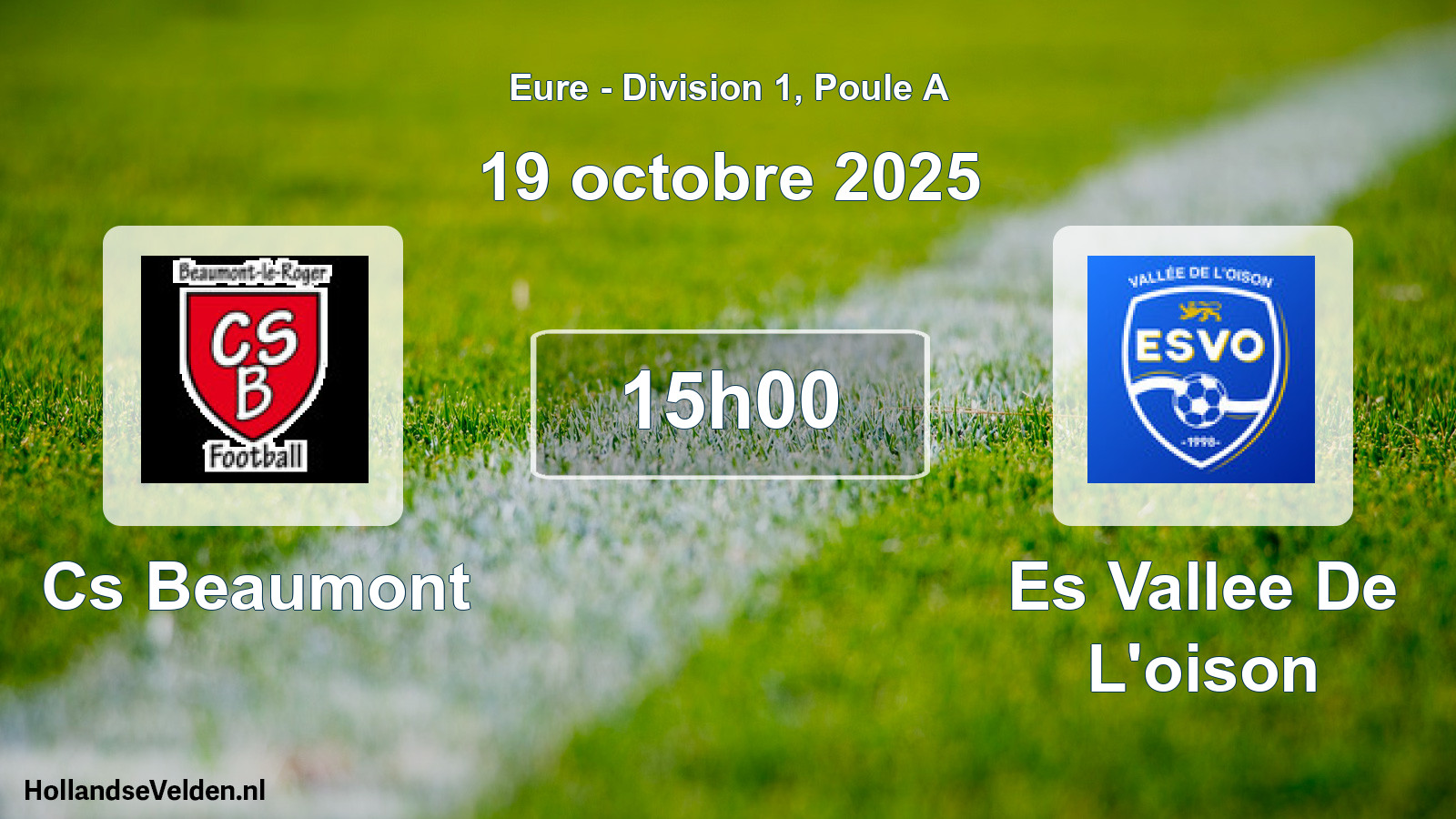 Geplande wedstrijd: Cs Beaumont - Es Vallee De L'oison (19 octobre 2025)