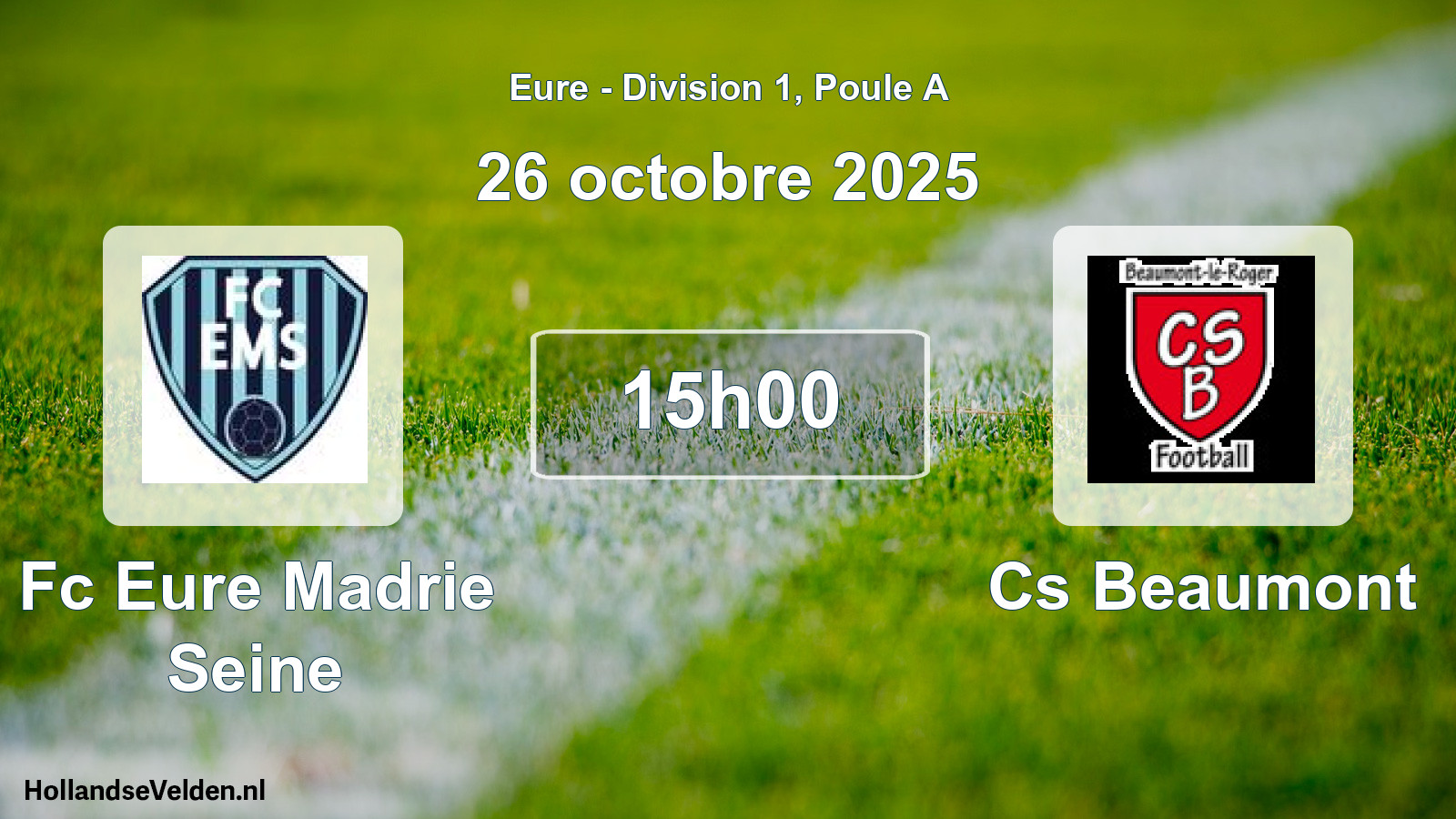 Geplande wedstrijd: Fc Eure Madrie Seine - Cs Beaumont (26 octobre 2025)