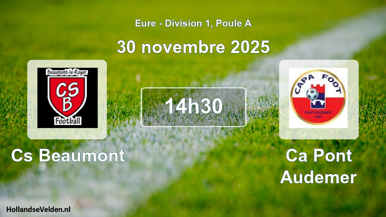 Geplande wedstrijd: Cs Beaumont - Ca Pont Audemer (30 novembre 2025)