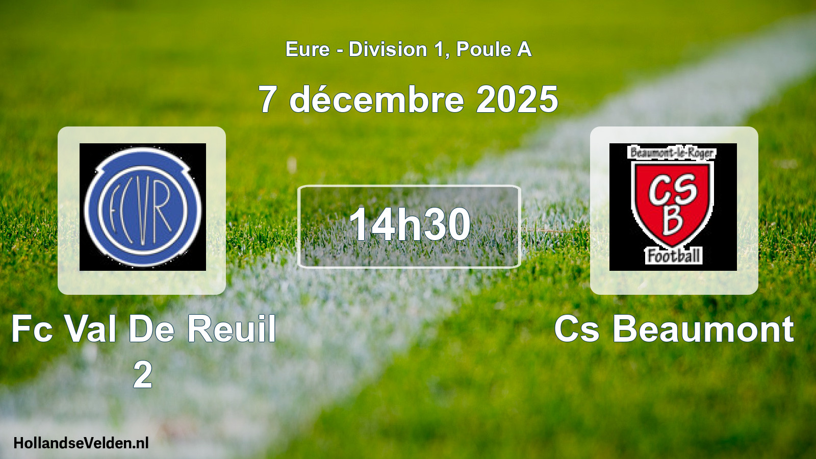 Geplande wedstrijd: Fc Val De Reuil 2 - Cs Beaumont (7 décembre 2025)