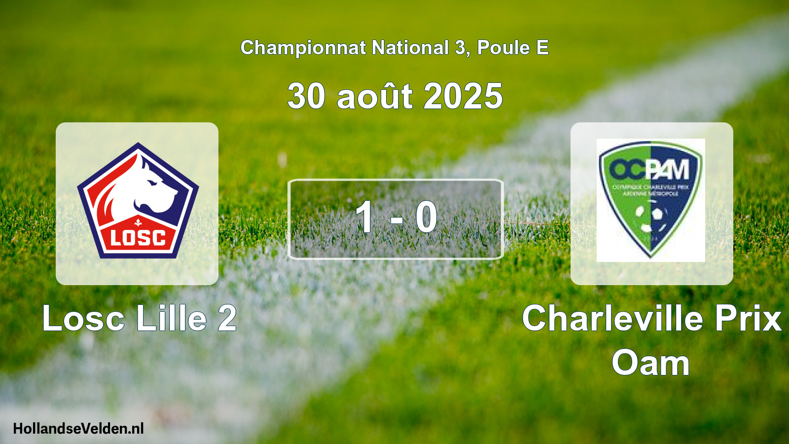 Total number of matches played: Losc Lille 2 - Charleville Prix Oam 1 - 0 (30 August 2025)