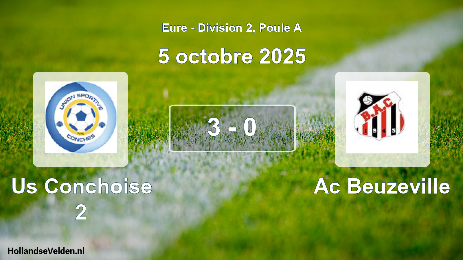 Gespeelde wedstrijd: Us Conchoise 2 - Ac Beuzeville 3 - 0 (5 oktober 2025)