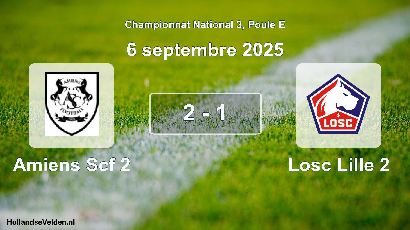 Total number of matches played: Amiens Scf 2 - Losc Lille 2 2 - 1 (6 September 2025)