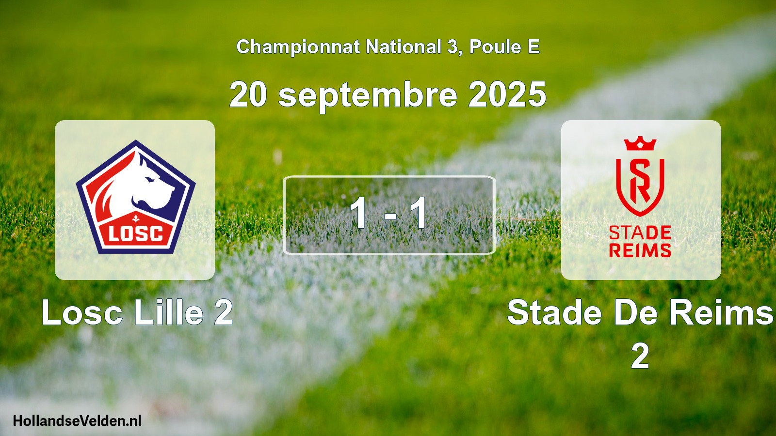 Gespeelde wedstrijd: Losc Lille 2 - Stade De Reims 2 1 - 1 (20 septembre 2025)