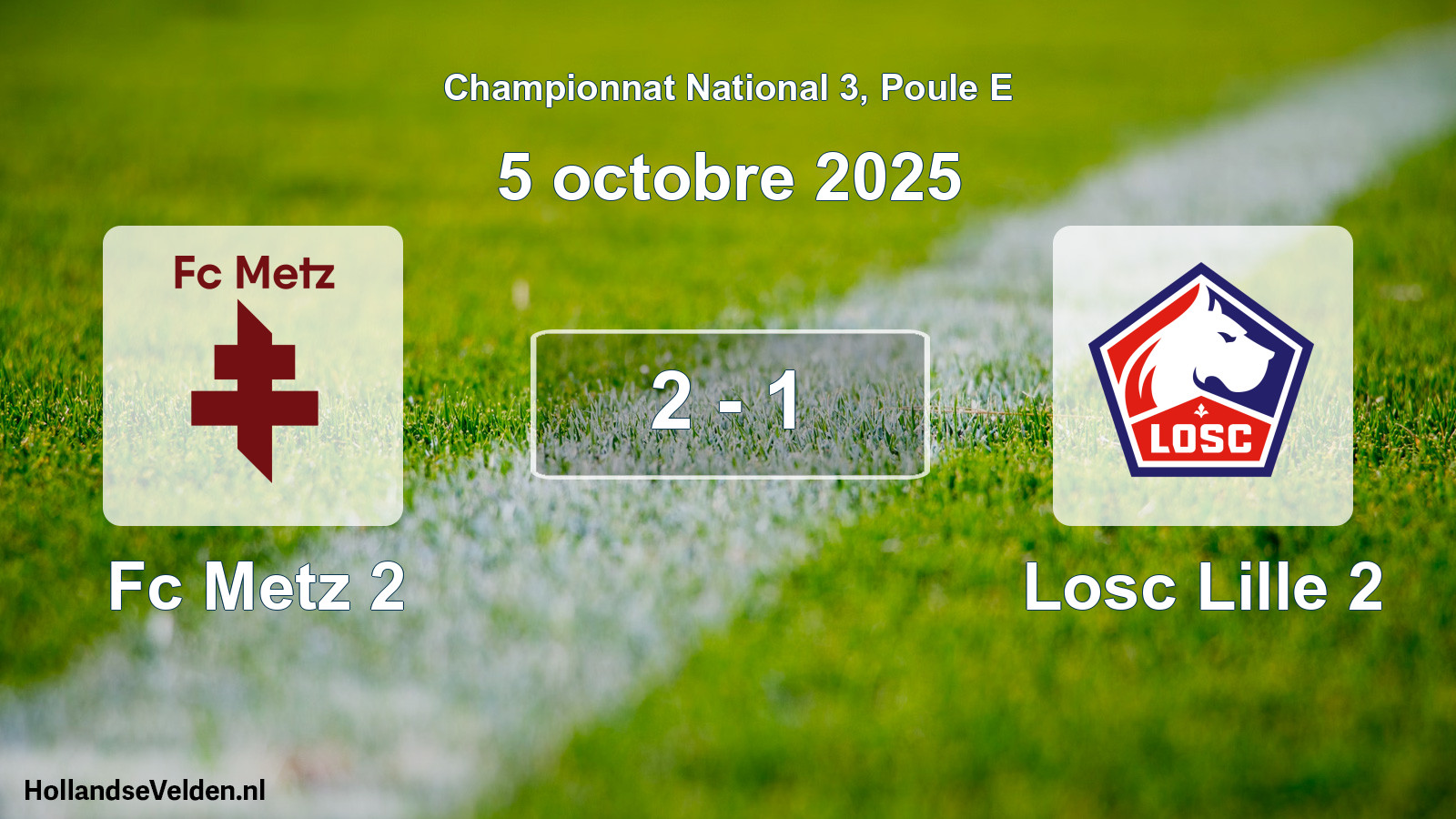 Total number of matches played: Fc Metz 2 - Losc Lille 2 2 - 1 (5 October 2025)