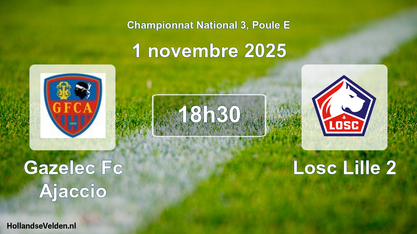 Geplande wedstrijd: Gazelec Fc Ajaccio - Losc Lille 2 (1 novembre 2025)