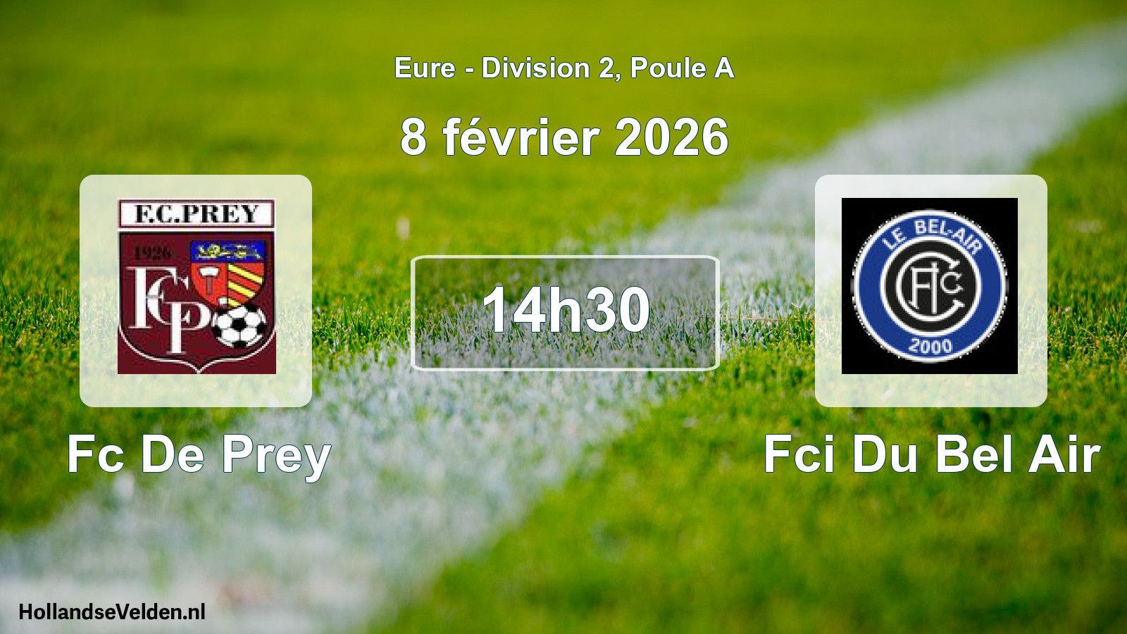Scheduled Match: Fc De Prey - Fci Du Bel Air (8 February 2026)