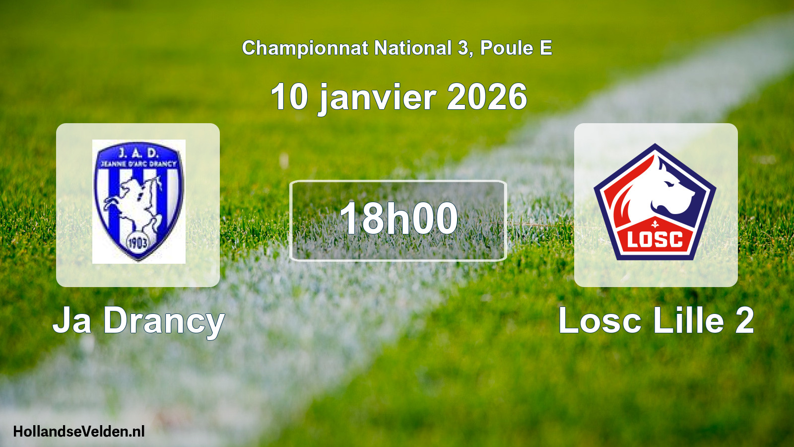 Geplande wedstrijd: Ja Drancy - Losc Lille 2 (10 januari 2026)