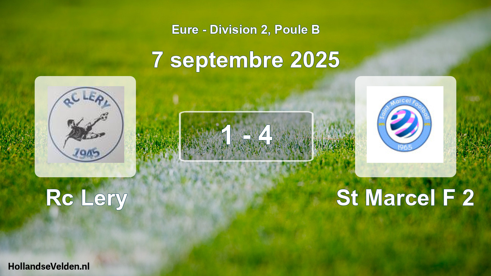 Total number of matches played: Rc Lery - St Marcel F 2 1 - 4 (7 September 2025)