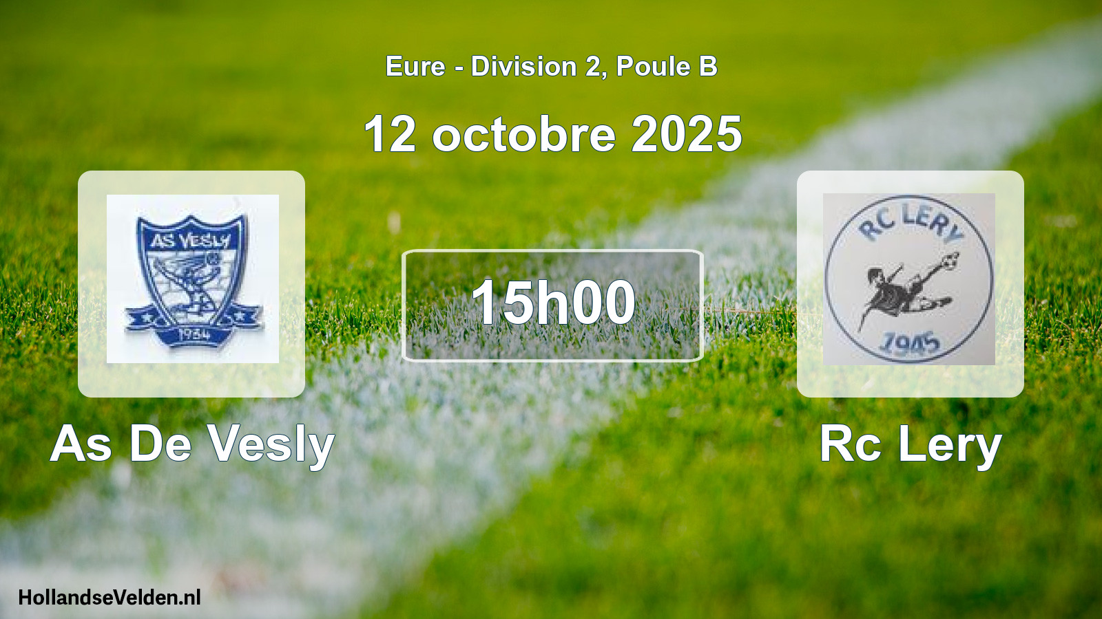 Geplande wedstrijd: As De Vesly - Rc Lery (12 octobre 2025)
