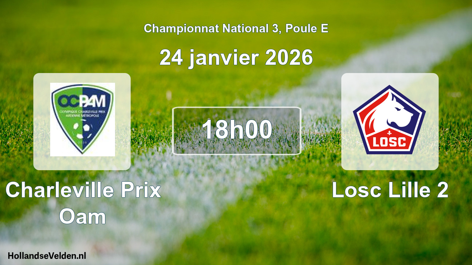 Geplande wedstrijd: Charleville Prix Oam - Losc Lille 2 (24 januari 2026)