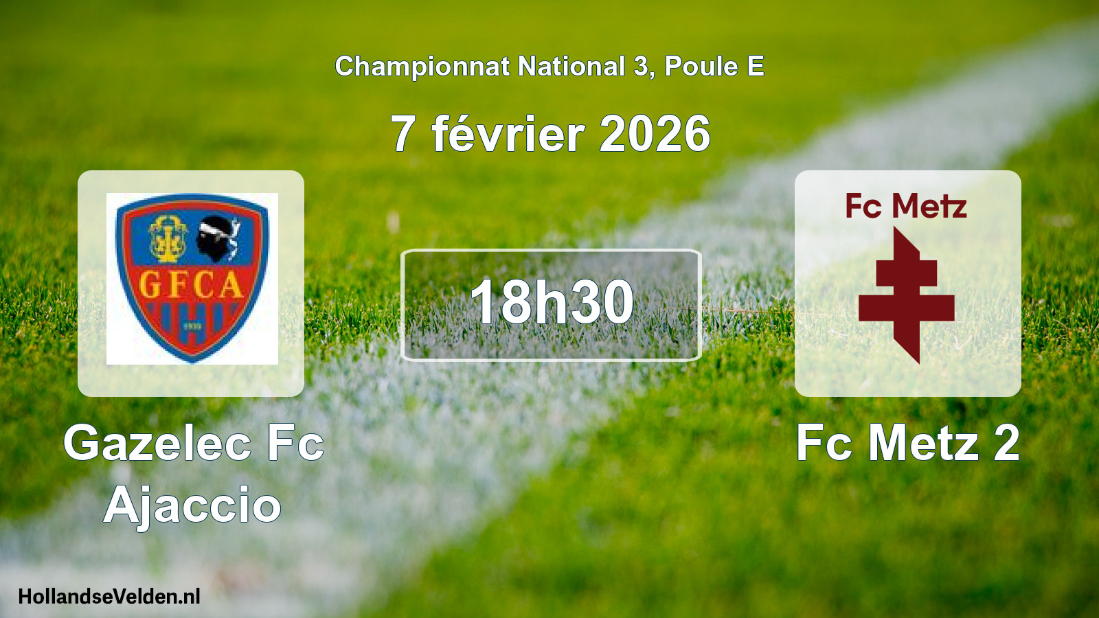 Geplande wedstrijd: Gazelec Fc Ajaccio - Fc Metz 2 (7 februari 2026)