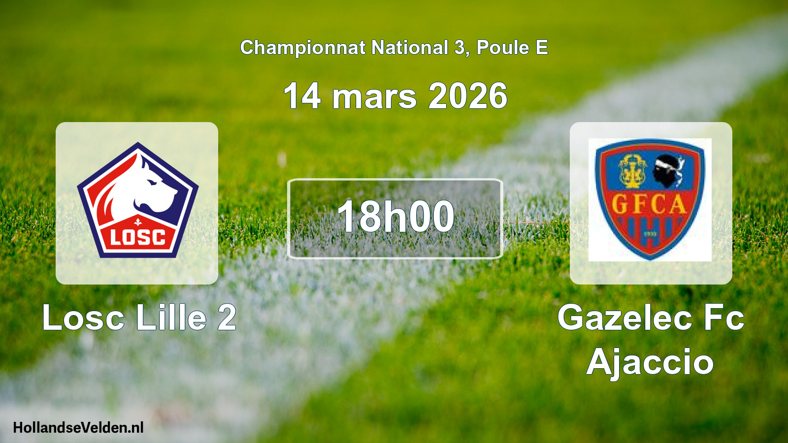 Scheduled Match: Losc Lille 2 - Gazelec Fc Ajaccio (14 March 2026)