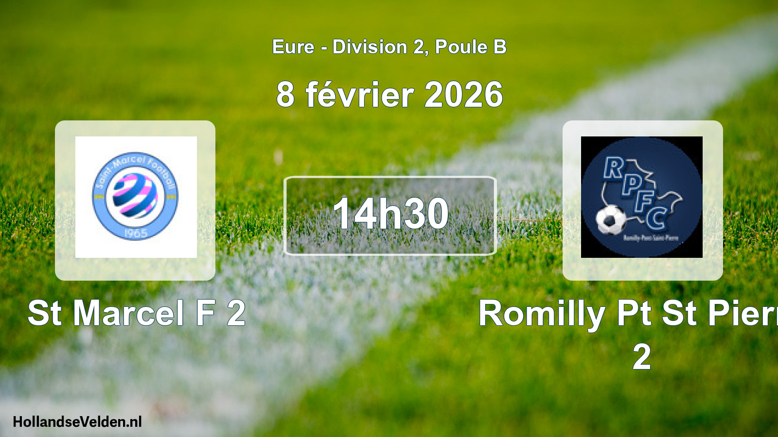 Geplande wedstrijd: St Marcel F 2 - Romilly Pt St Pierre 2 (8 février 2026)