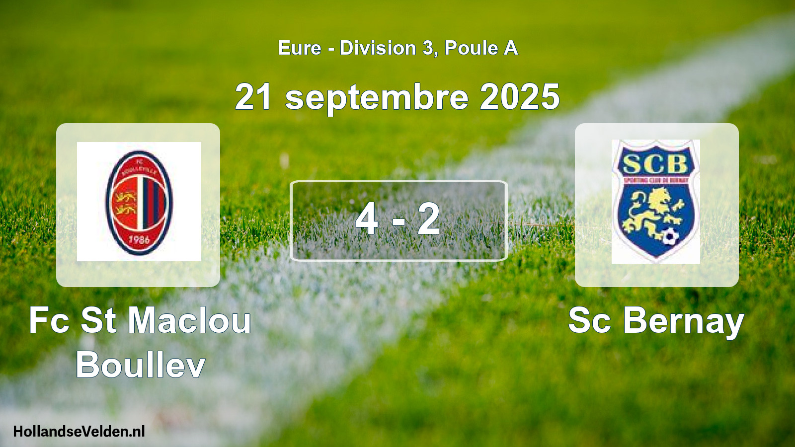 Gespeelde wedstrijd: Fc St Maclou Boullev - Sc Bernay 4 - 2 (21 septembre 2025)