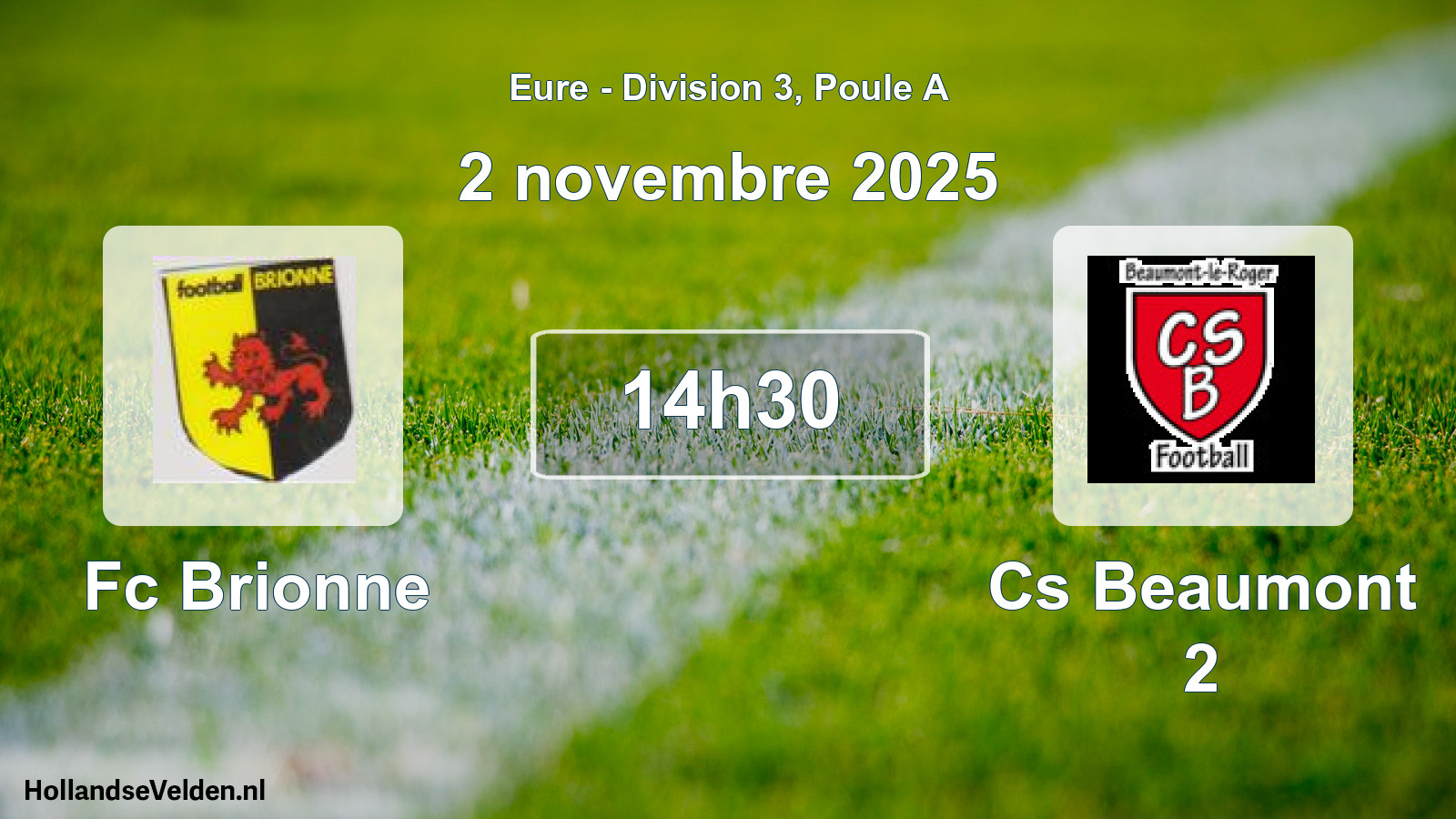 Geplande wedstrijd: Fc Brionne - Cs Beaumont 2 (2 novembre 2025)