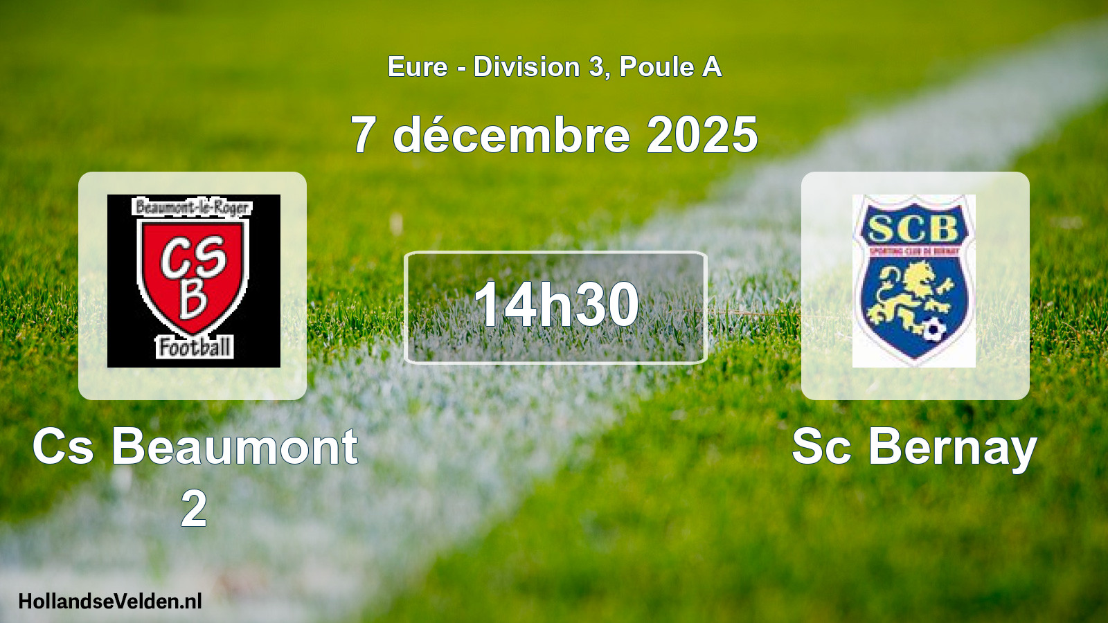 Geplande wedstrijd: Cs Beaumont 2 - Sc Bernay (7 décembre 2025)