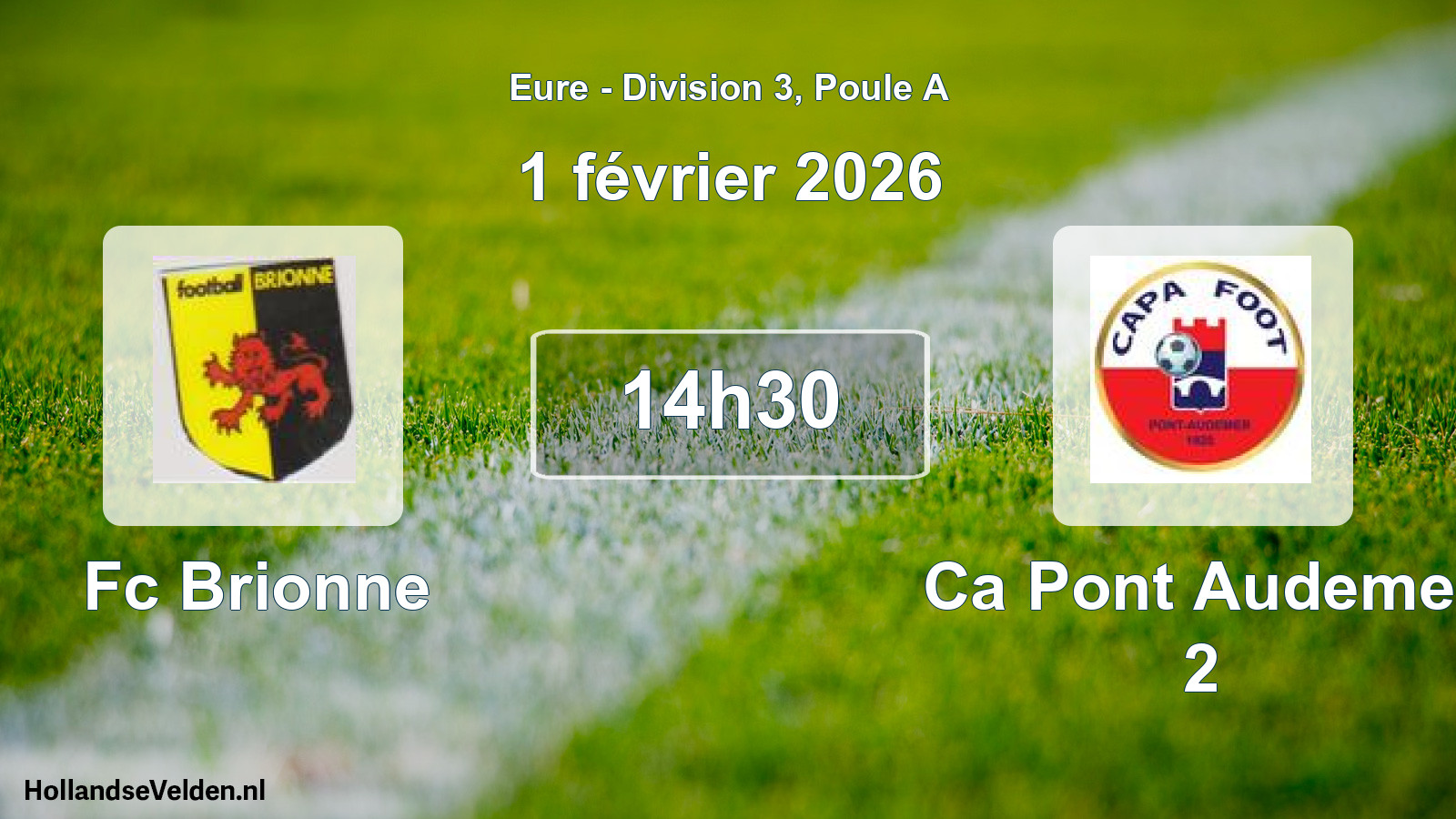 Geplande wedstrijd: Fc Brionne - Ca Pont Audemer 2 (1 février 2026)