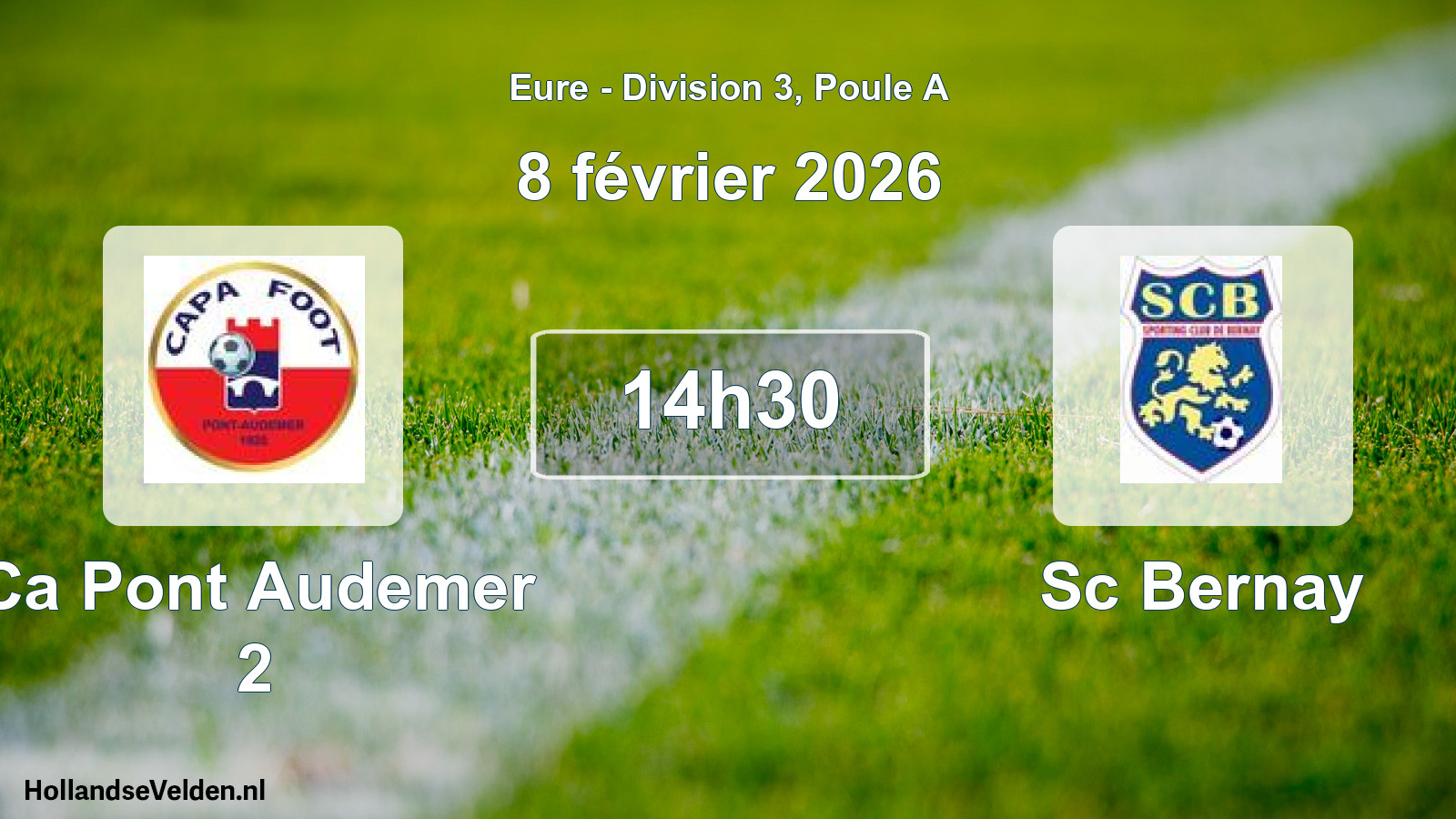 Geplande wedstrijd: Ca Pont Audemer 2 - Sc Bernay (8 février 2026)