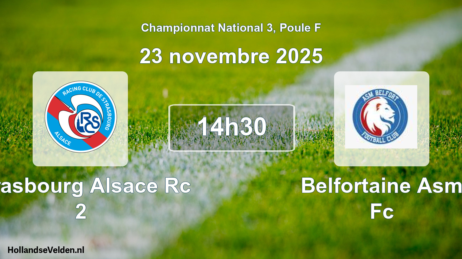 Geplande wedstrijd: Strasbourg Alsace Rc 2 - Belfortaine Asm Fc (23 november 2025)