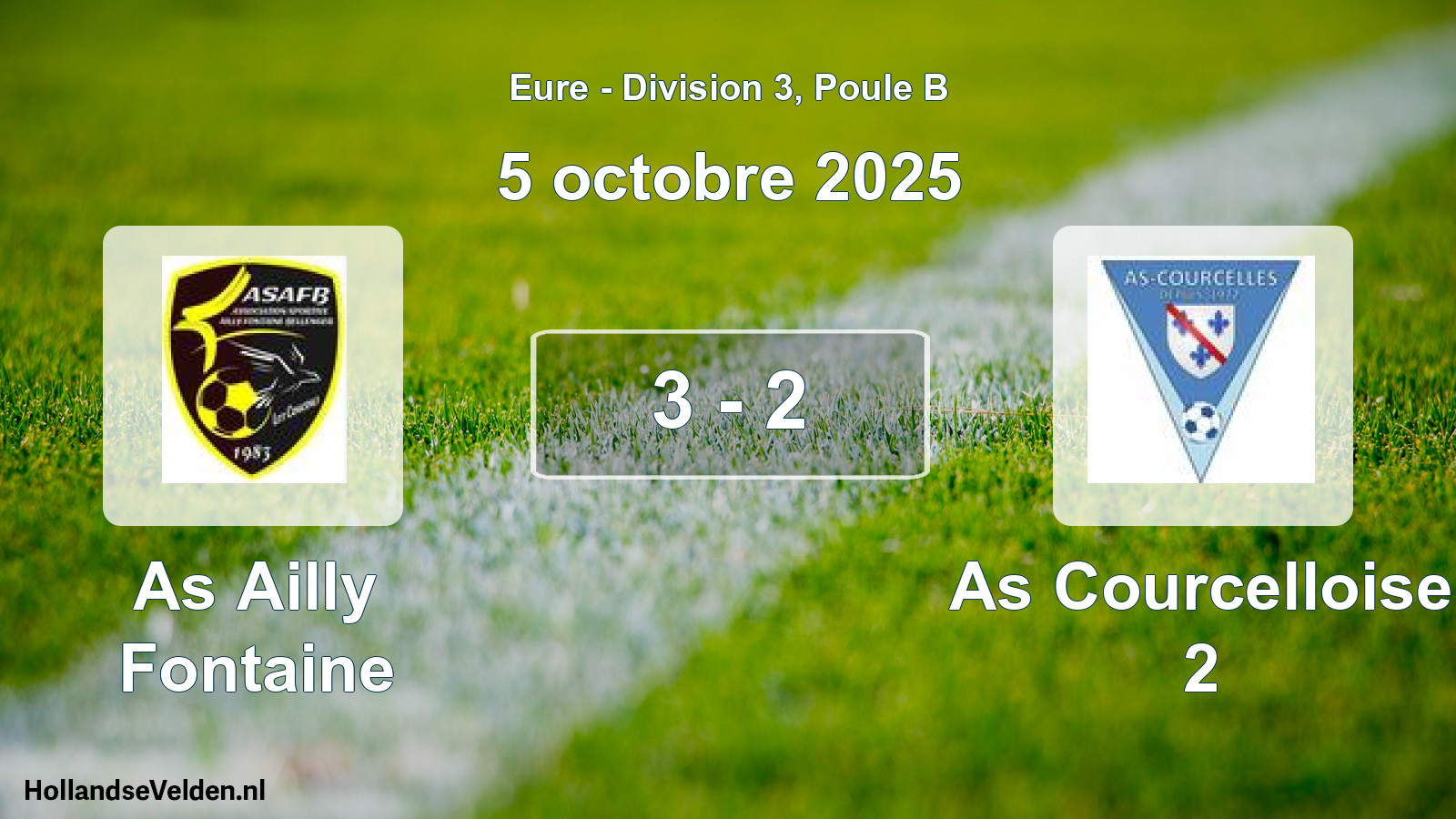Gespeelde wedstrijd: As Ailly Fontaine - As Courcelloise 2 3 - 2 (5 octobre 2025)