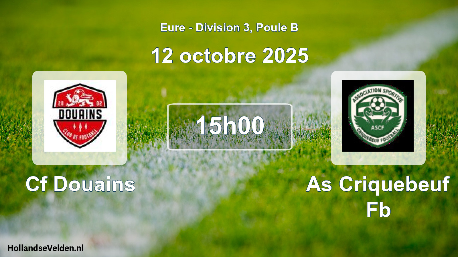 Geplande wedstrijd: Cf Douains - As Criquebeuf Fb (12 octobre 2025)