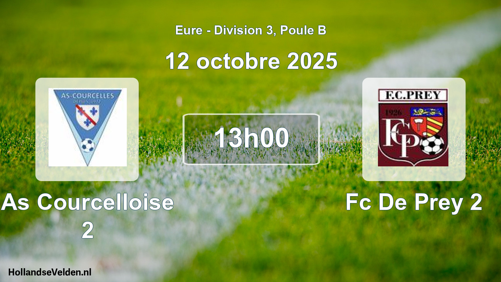 Scheduled Match: As Courcelloise 2 - Fc De Prey 2 (12 October 2025)