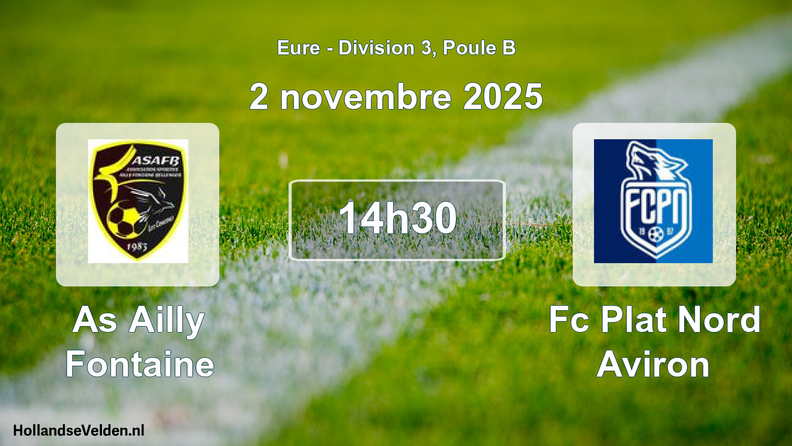 Geplande wedstrijd: As Ailly Fontaine - Fc Plat Nord Aviron (2 novembre 2025)