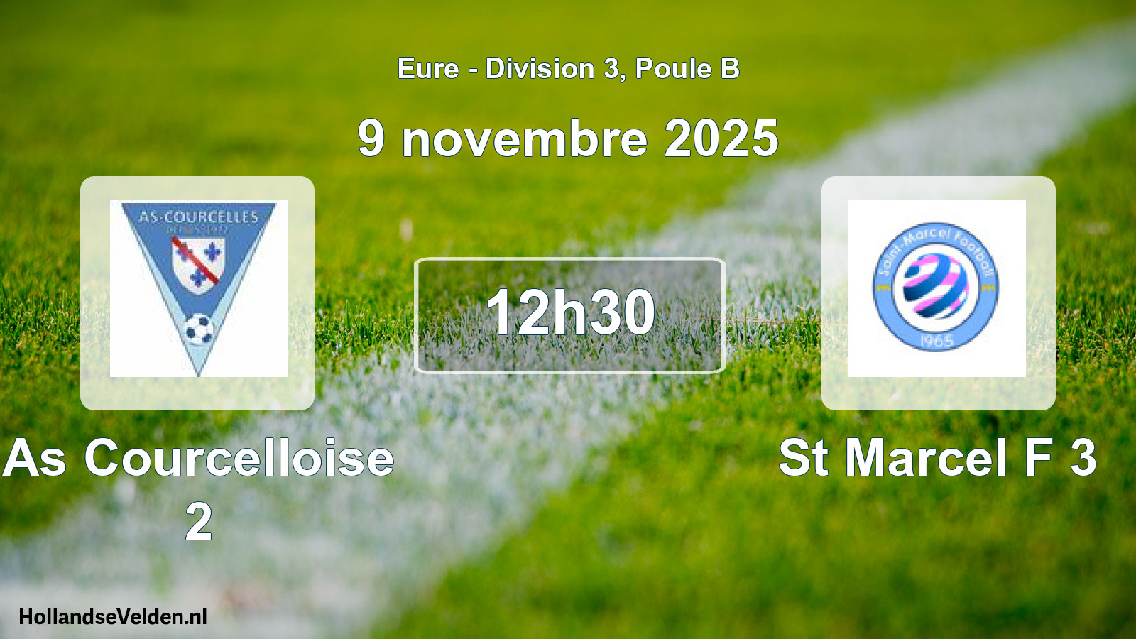 Scheduled Match: As Courcelloise 2 - St Marcel F 3 (9 November 2025)