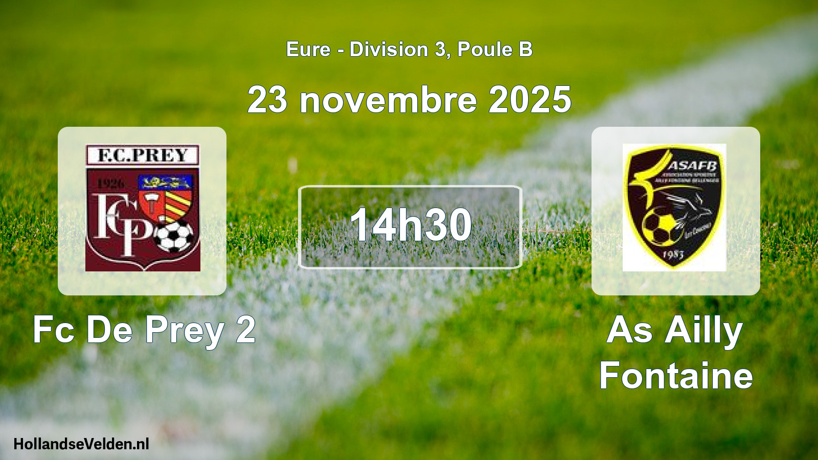 Scheduled Match: Fc De Prey 2 - As Ailly Fontaine (23 November 2025)
